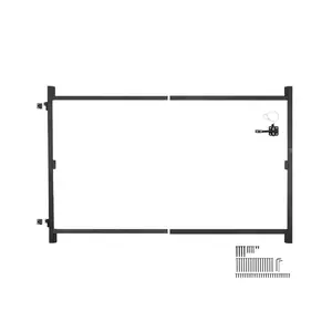 VEVOR Gate Building Kit, Fits 40 to 72 inWide Openings, Up from 4 to 5 ftHigh Fence, Adjustable Gate Building Kit, Anti Sag Full Gate Frame Kit with Latch Lock and Screws, for Wooden Fence, Iron