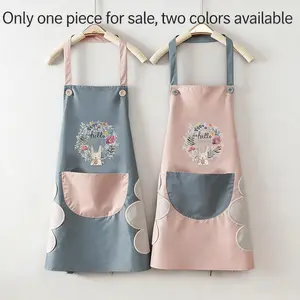 Floral Rabbit Apron Kitchen Utensil, Cooking Without Dirty Clothes, Easy to Clean, Suitable for Home Kitchen Use, Kitchen Cooking Aprons, Flower Dirt Resistant Apron