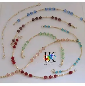 Birthstone Gold-Filled Tube Bracelet - Unisex Handmade with 14 K Gold-Filled Beads in Various Sizes and Colors