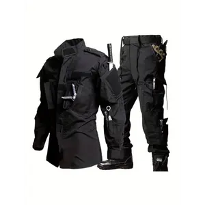 Yule Water OBM Men's ACU Black Suit Lightweight Tactical Camouflage Hunting Suit Suitable For Hiking, Logging And Ironing Camping, Hunting, Sports, Fishing, Team Sports, CS Color Bullets Physical Training