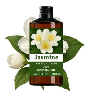 Jasmine Essential Oil 100ML/3.38oz, 100% Pure Care Grade Soothing Oil, Hair & Skin Care, Massage, Anointing Oil, Diffuser Humidifier, Natural Scent, Long-Lasting Moisturizing