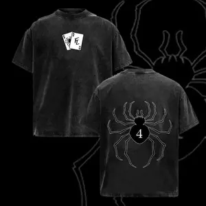 Retro Vintage Hisoka Phantom HxH Hunter x Hunter Anime Double Printed Washed T-Shirt Unisex Mineral Anime Manga Washed Heavy Cotton T-shirt