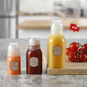 6 Pack Honey Filled Condiment Bottles, Squeeze Top Dispenser, 30ML/60ML, Durable PP Material, BPA Free, Ideal for Kitchen, Salad, Camping, Picnic