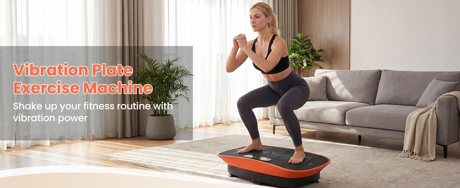Vibration Plate Exercise Machine 10 Speed Intensities Compact Design Fitness Home Gym Equipment with Remote Control LED Display Quiet Operation