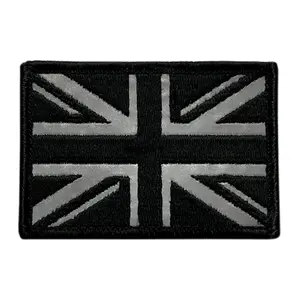 Reflective UK British Flag Tactical Patch [3.0 x 2.0 - Hook Fastener-RF5]