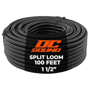 DC Sound 1 1/2" 38mm 100 Feet Split Wire Loom Cable Sleeves Conduit Protective Tubing