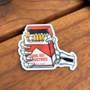 Hardhat sticker Lineman Cartoon Ciga.rette Box IBEW, Electrician, Electrical, Construction Skeleton Decal, Hard Hat Sticker, Blue Collars Stickers, Journeyman, Sparks