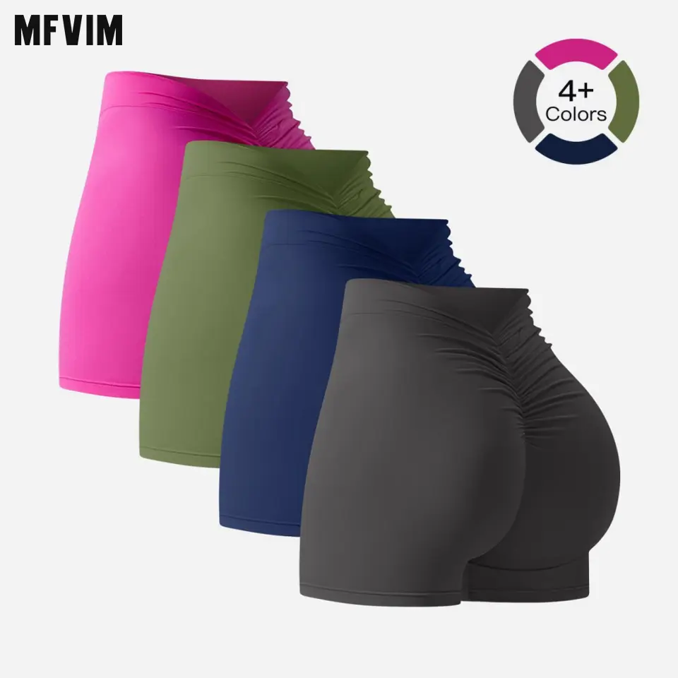 MFVIM Women's High Waisted Stretch Knit Shorts - Creamy Soft Athletic Thigh Slimmer Workout Impact Shorts for Lounging, Fitness,summerwins