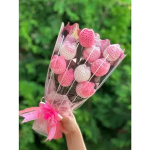 Hand-Crochet Pink Tulip Bouquet – Everlasting Flowers for Mother's Day & Valentine's Day