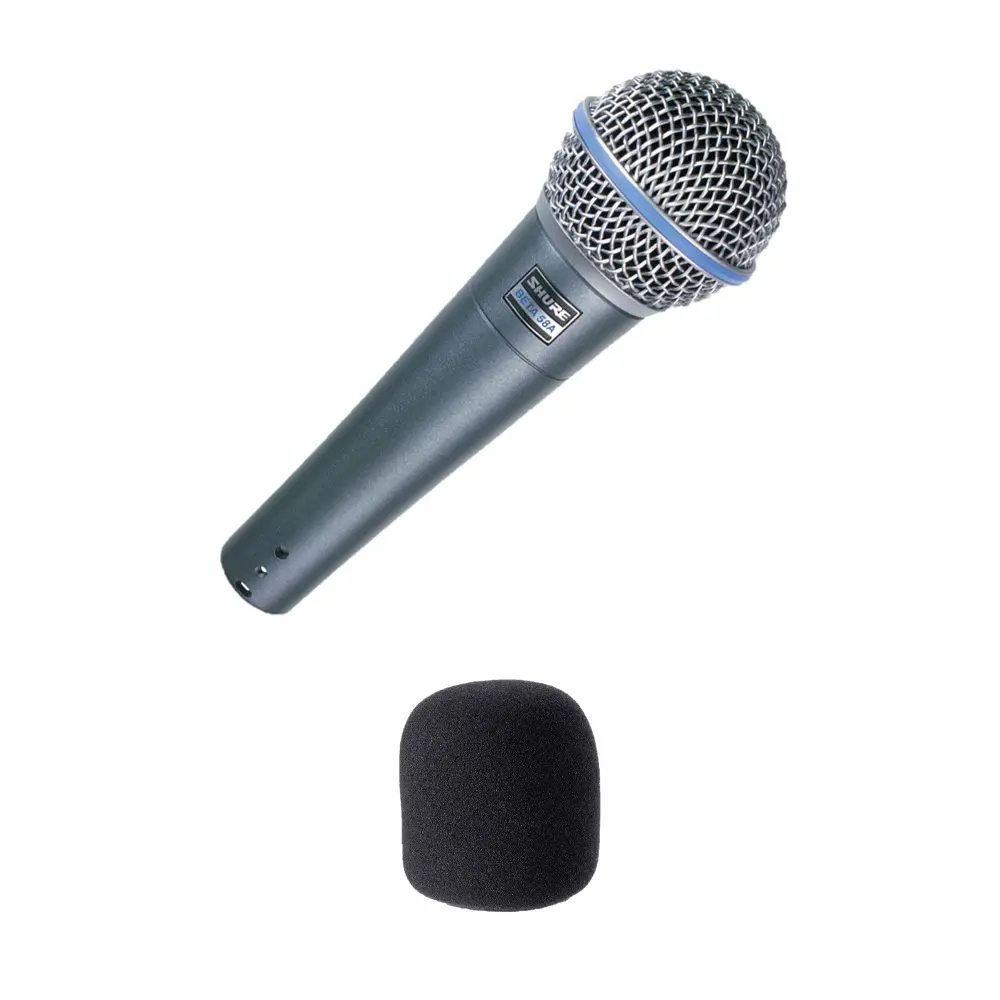 Shure Beta 58A Handheld Supercardioid Dynamic Microphone + Black Pop Filter