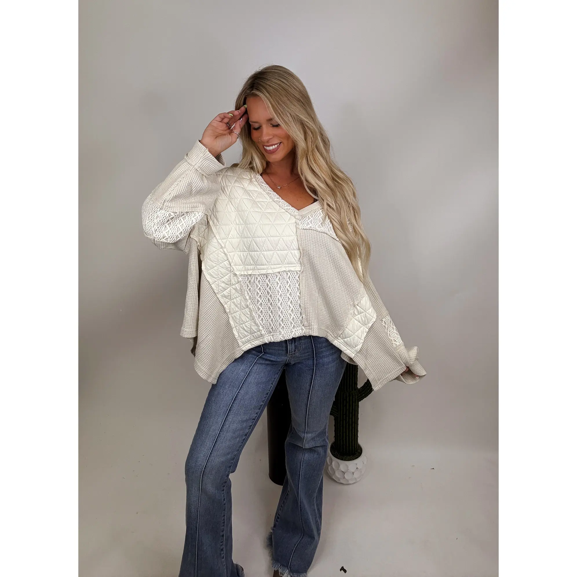 The Lettie Top- Oatmeal