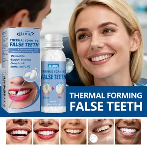 EELHOE Black Friday Sale 30ml Shapeable Dentures Dental Glue Film Makeup Temporary Filling for Broken Teeth Gaps Oral Care Solution Reusable Natural Smile Dental Veneers