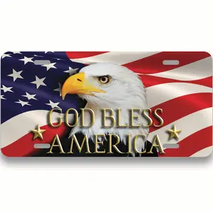 God Bless America License Plate - 12"x6" License Plate Aluminum Standard Fit - For Car Truck Vanity Plate - Car Accessory Universal Fit - Gift Idea - Novelty Plate - PLP0030