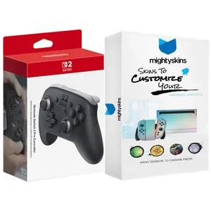 Nintendo Switch 2 Pro Controller with MightySkins Customizable and Protective Skin Code