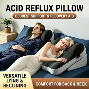 Multi-Functional Height Adjustable Contoured Wedge Pillow All Purpose for Reclining Support, Lying Down Rest, Stomach Prone Position, Leg Elevation, Bed Reading and Full Body Pressure Relief