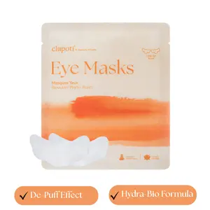 CLAPOTI Korean Clean Non-Toxic Cooling Eye Masks - De-Puff, Hydrate & Refresh Instantly, Spa-Grade Treatment, Under Eye Bamboo Eye Patches with Peptides & 99% Natural Ginkgo, for Dark Circles and Sensitive Skin, Vegan, Yuka Excellent, 1 Pair