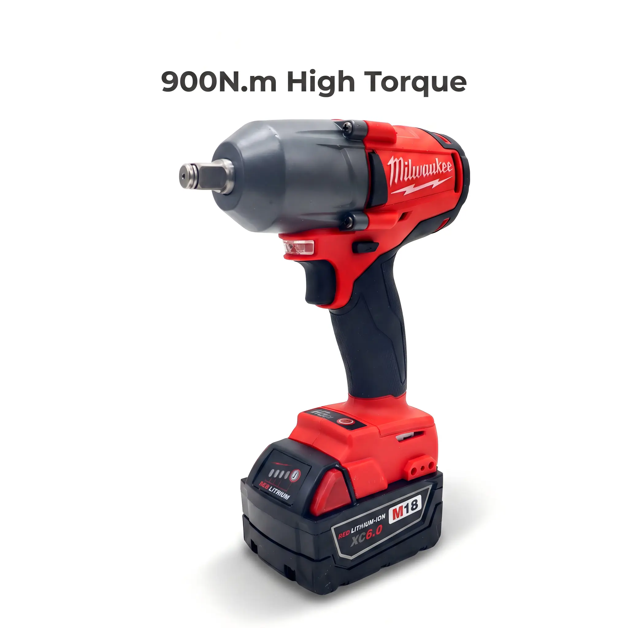 Milwaukee High-Torque Power Tool - 900N-m Torque, 2400RPM No-Load Speed, for Professional Mechanical & Construction Applications heavy-duty task long-lasting runtime impact 3-side vertical industrial chuck hex screw gun hand brushless automotive work