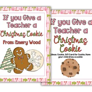 Christmas Cookie Book for Teachers - 110lb Cardstock, Laminated, Perfect Festive Gift - Ideal for Teacher Appreciation