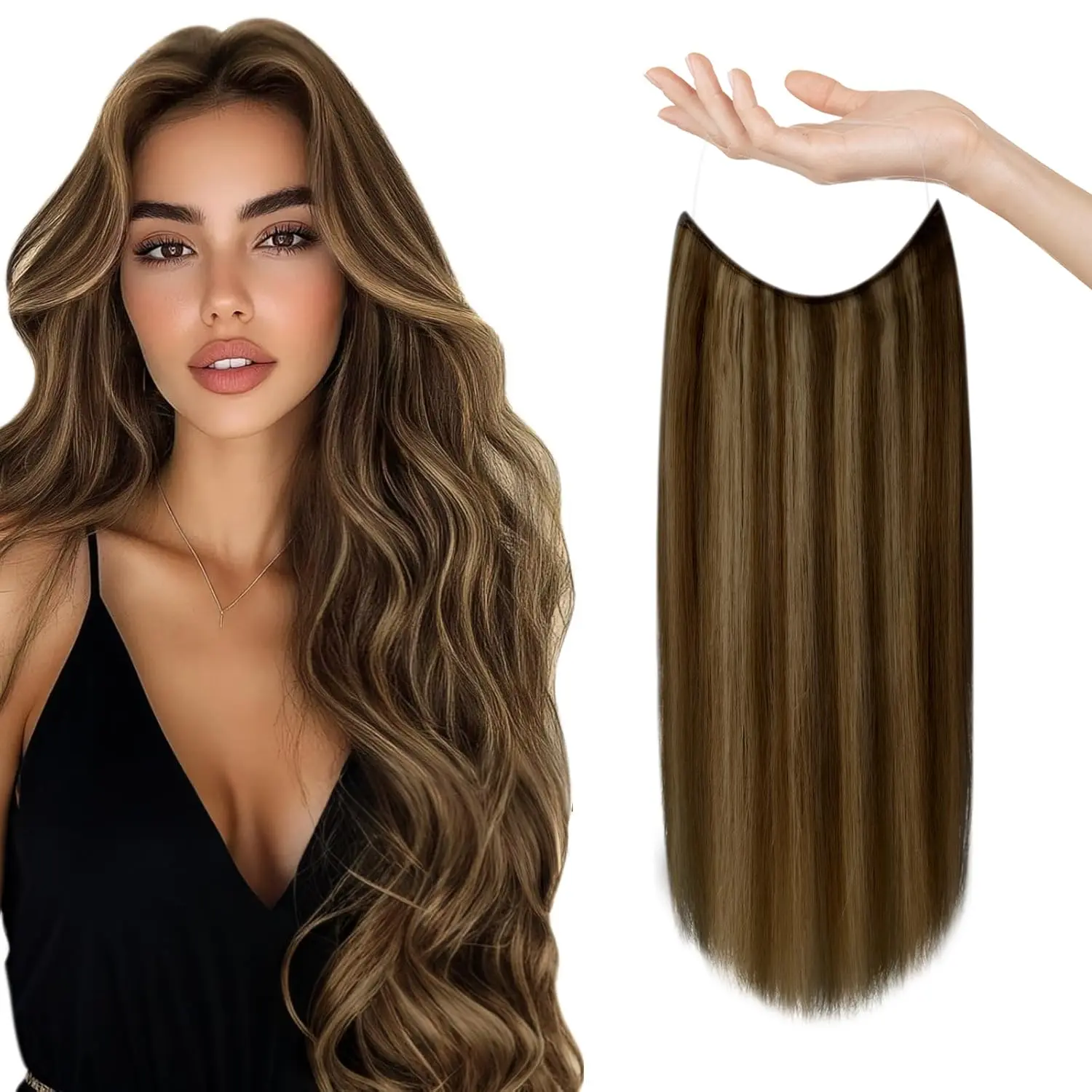 #4-27 Dark Brown Mix Caramel Blonde