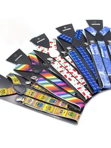 Creative Printed Adult Suspenders for Festivals, Everyday Commuting Strap Pants Accessories, Elastic Versatile Suspenders