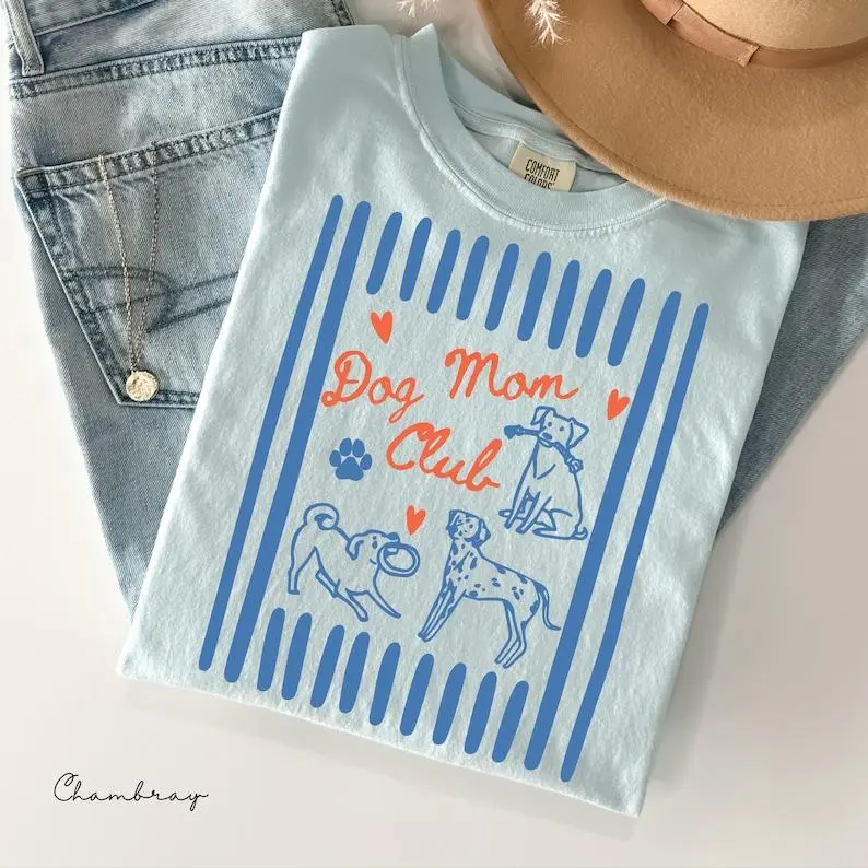 Dog Mom Club Comfort Colors® Shirt Dog Mom Social Club Dog Lover Gift Fur Mama Shirt Life is Better Dogs Pet Lover Gifts New Dog Mom Gift