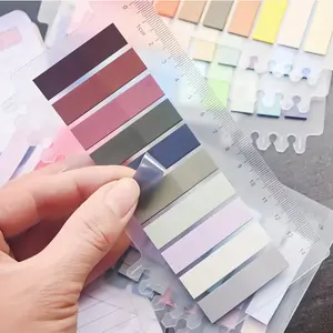 1200pcs Bible Sticky Notes Set, Transparent Index Labels, Fluorescent Tabs, Morandi Colors, Reusable, with Ruler, Gradient, Medical Classification