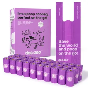 Dog Poop Bags with Handles 30 Rolls 360 Counts Big Sizes Leak Proof and Extra Thick Waste Bags Refill Rolls for Walking Small Medium Large Dogs Cats Litter Lavender Scented