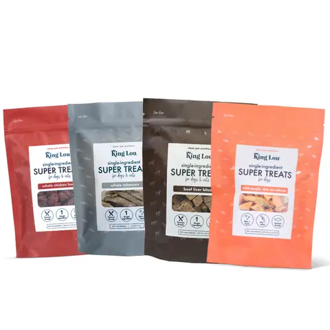 King Lou Pets Cat Treats Bundle – Soft Treats, Freeze-Dried Raw Snacks, Omega-Rich | Taurine Support for Skin & Coat Health | 100% USA Sourced, All Natural, Minimally Processed Pet Products