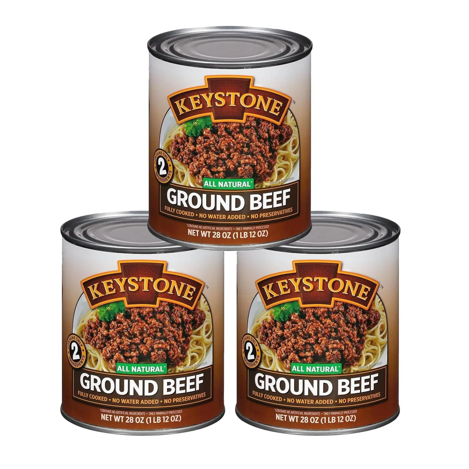 Meats Natural Heat and Serve Ground Beef 28 oz – Fully Cooked Canned Meat – Ready to Eat – 5Year Shelf Life – Pantry Staple for Everyday Meals, Emergency Survival Canned Food – Made in – 3