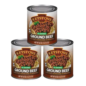 Meats Natural Heat and Serve Ground Beef 28 oz – Fully Cooked Canned Meat – Ready to Eat – 5Year Shelf Life – Pantry Staple for Everyday Meals, Emergency Survival Canned Food – Made in – 3