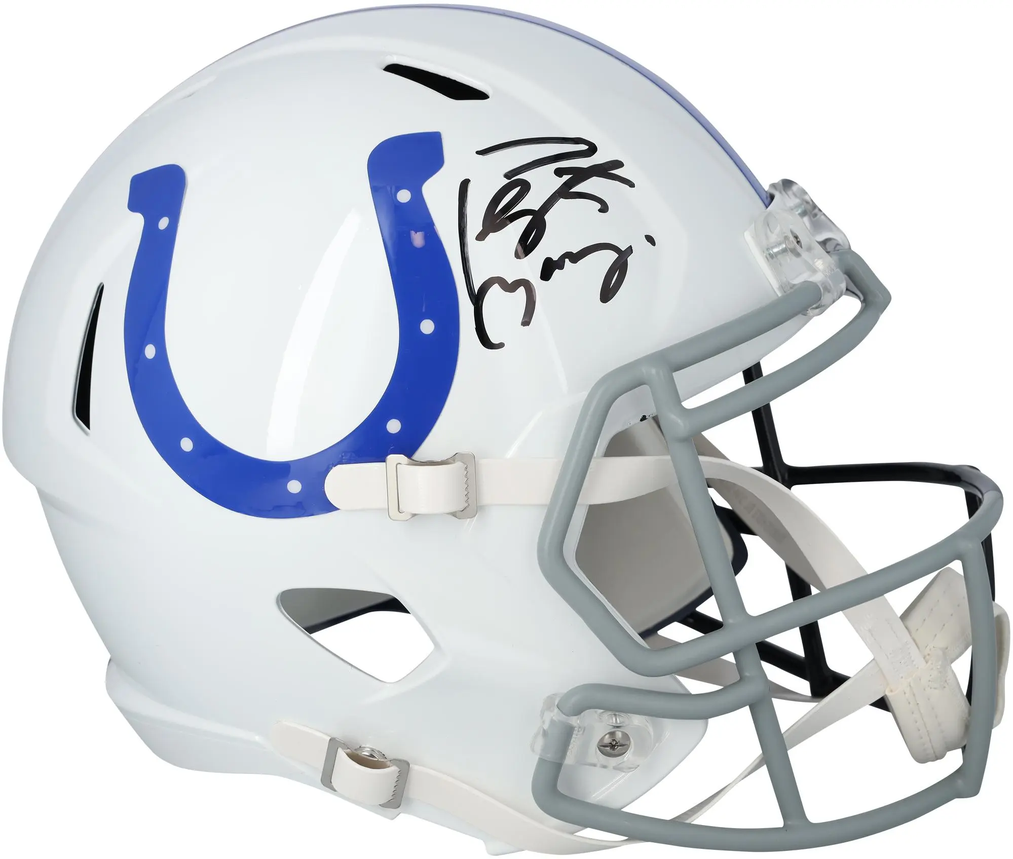 Peyton Manning Denver Broncos and Indianapolis Colts Autographed Half and Half Speed Replica Helmet - Fanatics Authentic Certified