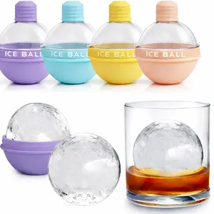 AISOON Silicone Ice Ball Maker with Funnel, Large Round Sphere Mold for Whiskey, Ice Cream, and Kitchen Decoration, Creative Gift for Drink Accessories