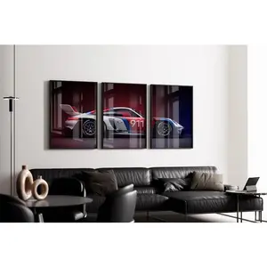 Porsche 911 GT3 R Poster, Luxury Sport Car Print, Garage Wall Decor, Digital Racing Car Design Acrylic Pendant Ornament For Living Room And Bedroom Christmas Gift For Car Enthusiast