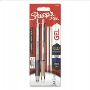 Sharpie SGel. |   Metal Gel Pens |   Medium Point (0.7mm) |   Steel Grey  Rose Gold |   Blue Ink |   2 Pens  2 Refills