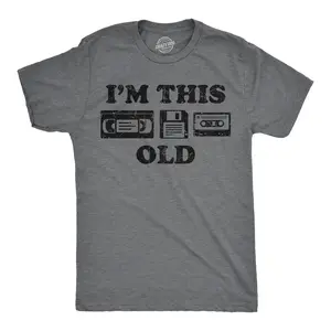 Mens Funny T Shirts I'm This Old - Oldometer 40, 50, or 60 and More Sarcastic Birthday Graphic Novelty Tees for Men Mens Funny T Shirts Cool Vintage Fashion T-Shirt Gift Classic Menswear Birthday Apparel for