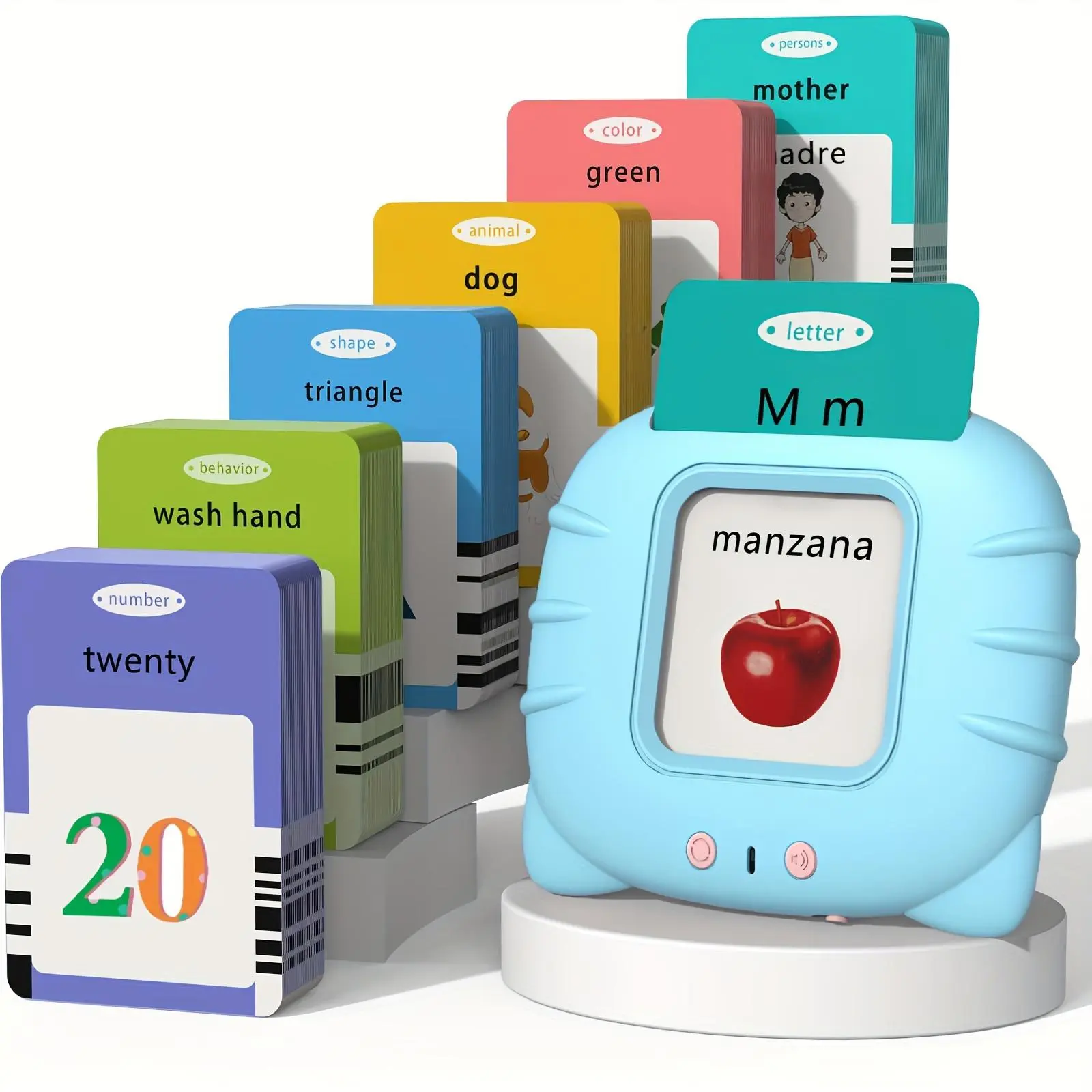 Early Education Card Reader Toy Set, 1 Set Kids Learning Card Reader Toy & 12 Theme Cards, Children's Learning Card Reader Toy
