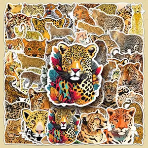 Leopard Pattern Sticker, 100pcs/set Creative Cool Animal Decorative Stickers, DIY Decals for Scrapbooking, Journaling, Gift Wrapping, Sticker Sheets