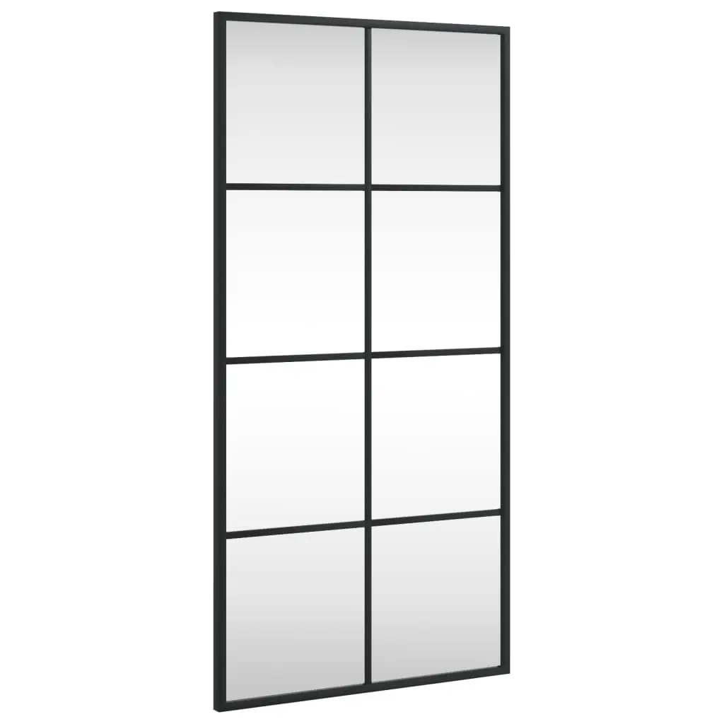 vidaXL Mirror, Wall Mounted Vanity Mirror, Decorative Hanging Mirror for Bathroom Bedroom Living Room, Make up Mirror, Black Rectangle Iron 358644