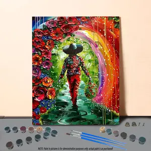 Mysterious Man Pattern DIY Painting By Numbers Kit, Frameless Oil Painting by Numbers, Paint by Number Kit for Adults, Wall Art Decoration
