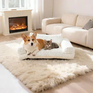 Hand-woven luxury pet bed with waterproof lining! Non-slip base, comfortable and luxurious, hypoallergenic and relaxing. Dog bed, suitable for cats.