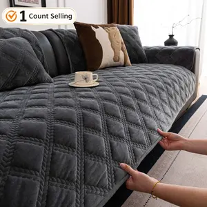 Thick Quilted Sofa Covers, Non Slip Washable Sofa Slipcover Machine Washable Couch Cushion, Pet Friendly Sofa Protector, Sofa Covers Available in Multiple Colors, Soft Plush Design for Living Room Bedroom, Fits 2 3 Seater Sofas.