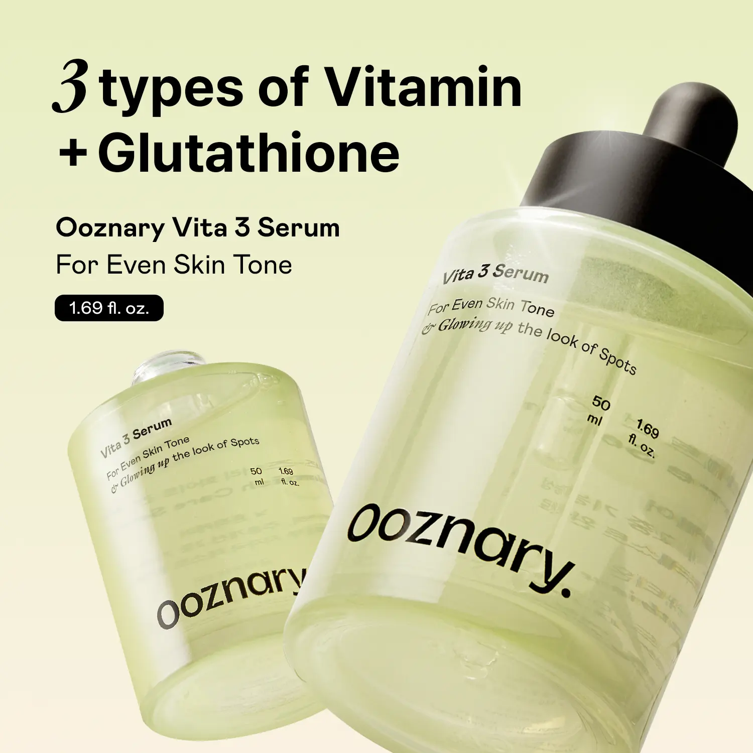 Duo Set] Vita 3 Serum with Niacinamide and 2 kinds of Vitamin C plus  Glutathione for Uneven Skin Tone & Dull Skin | Korean Skin care | 1.69  fl.oz 50ml