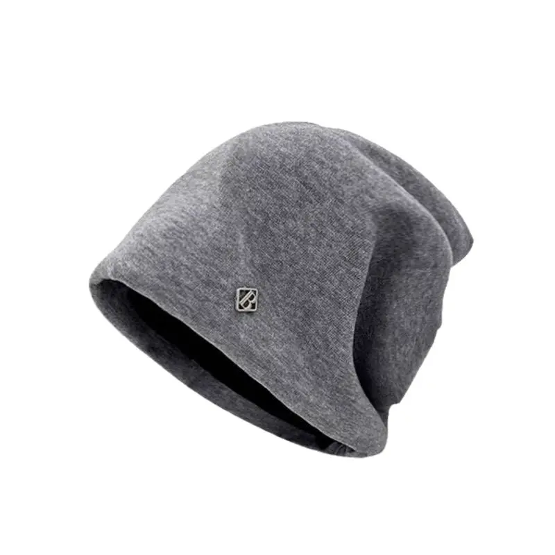 Big head circumference cold hat shows a small face, new letter mark autumn and winter stacking hat versatile outdoor women's pullover head hat finger save goalkeeper gloves