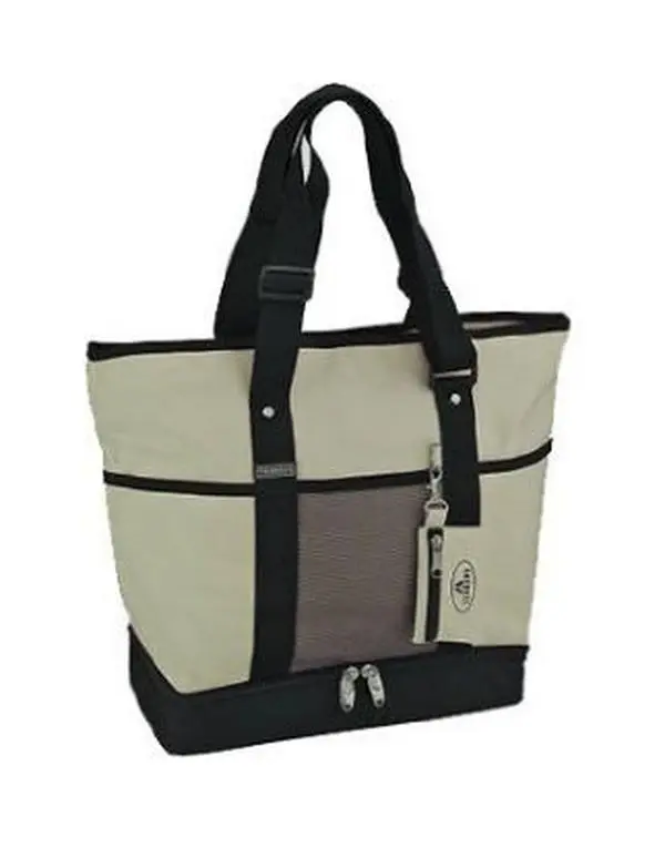 212 MAIN Everest 1002DLX-KK Deluxe Shopper Tote - Casual Commuter Bag with Secure Zip Closure, Shoulder Straps, and Padded Pockets