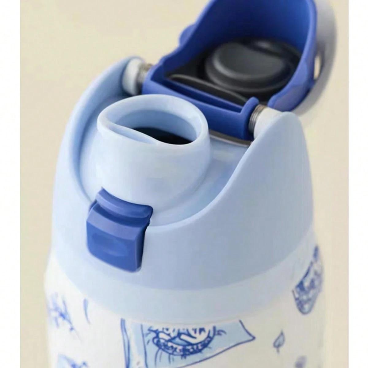BFCxOwala Blue And White Stainless Steel Cup 32oz 945ml Thermal Insulated Hot Cold Beverages Coffee Travel Tumbler Reusable Water Bottle