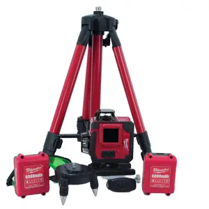 Milwaukee 16-Line Cross Laser Level Kit, Professional Construction Tool with Battery Base for High-Precision Wall & Floor Alignment, Cordless Green  Laser Level