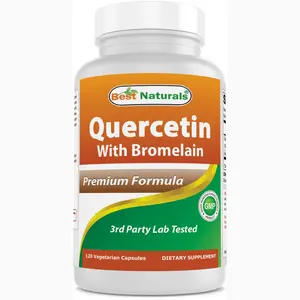 Best Naturals Quercetin with Bromelain 120 Vegetarian Capsules - 800 mg Quercetin & 165 mg Bromelain (400 GDU/g) - Dietary Supplement
