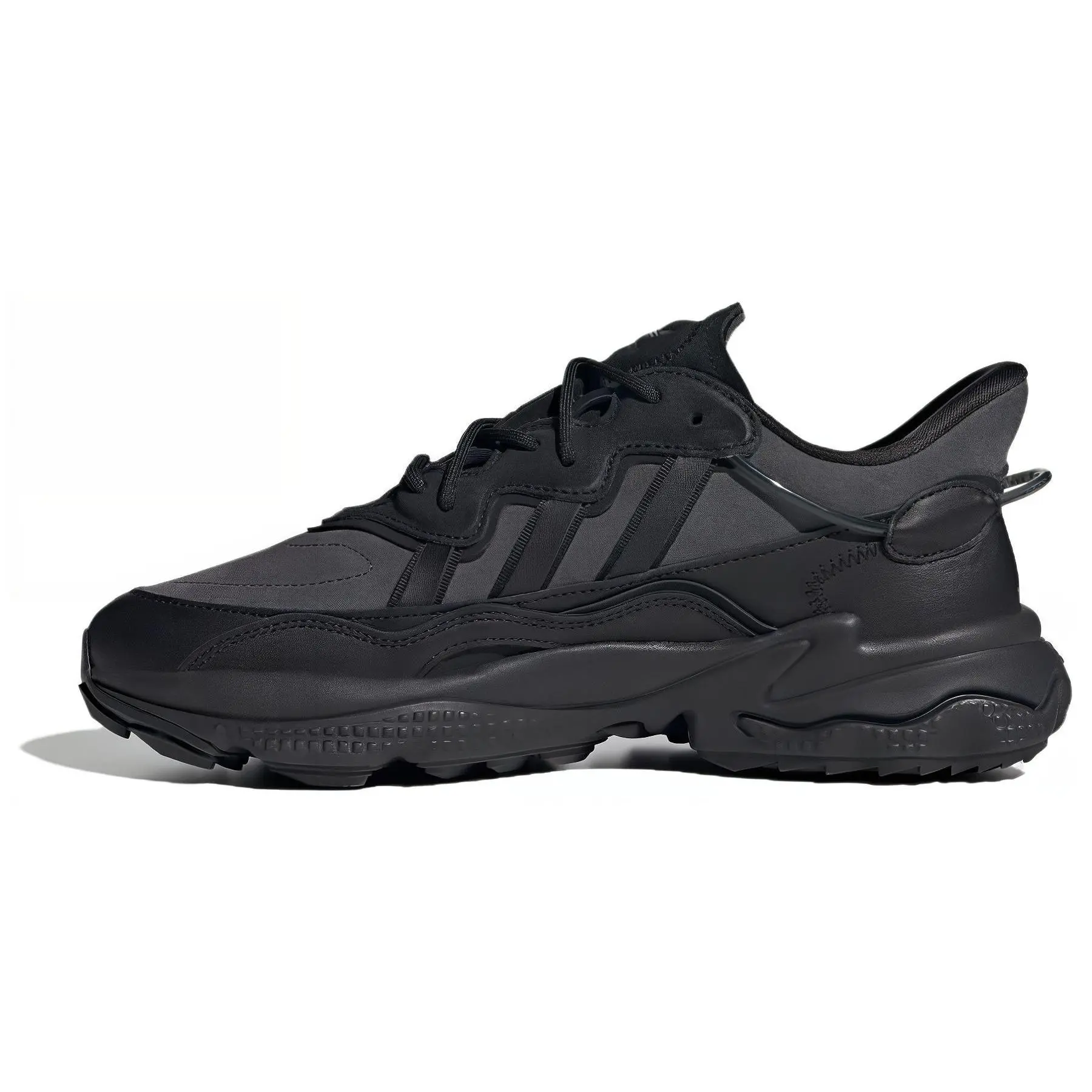 Adidas Originals Ozweego Grey Double Black Versatile Cushioned Durable Low Top Unisex Sneakers ID9825