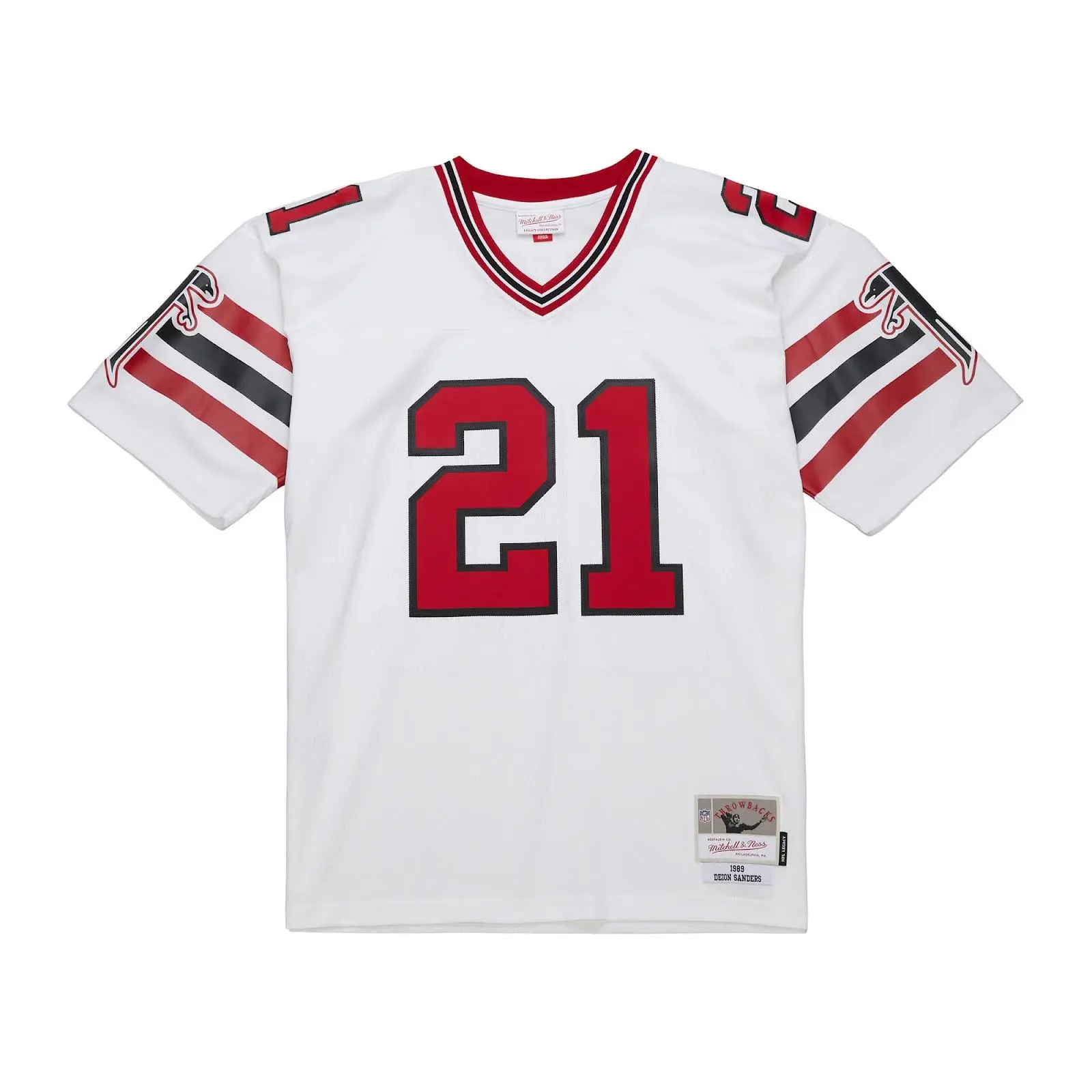 Deion Sanders Atlanta Falcons 1989 White Replica Jersey NFL Throwback Mitchell & Ness