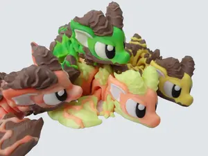 Articulating Baby Magnetic Lava Dragon – 3D Printed Fantasy Shelf Decor